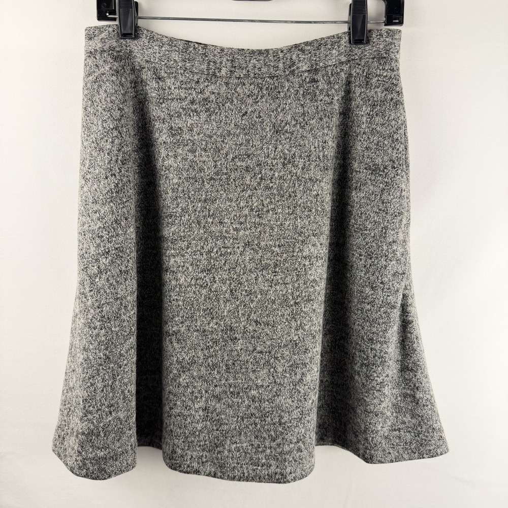 A-line Flared Short Skirt Gray Wool Blend Tweed Academia Heritage Old Money Sz 4